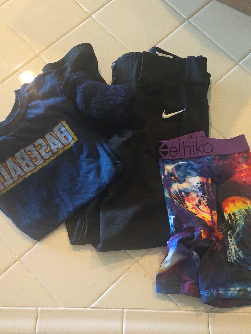 Nike Baseball Pants And Ethika Print Boxer Briefs